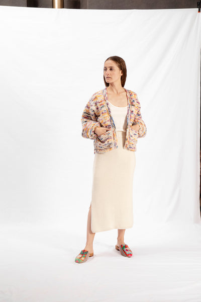 Hand-Painted Balloon Sleeve Cardigan – HJK Women