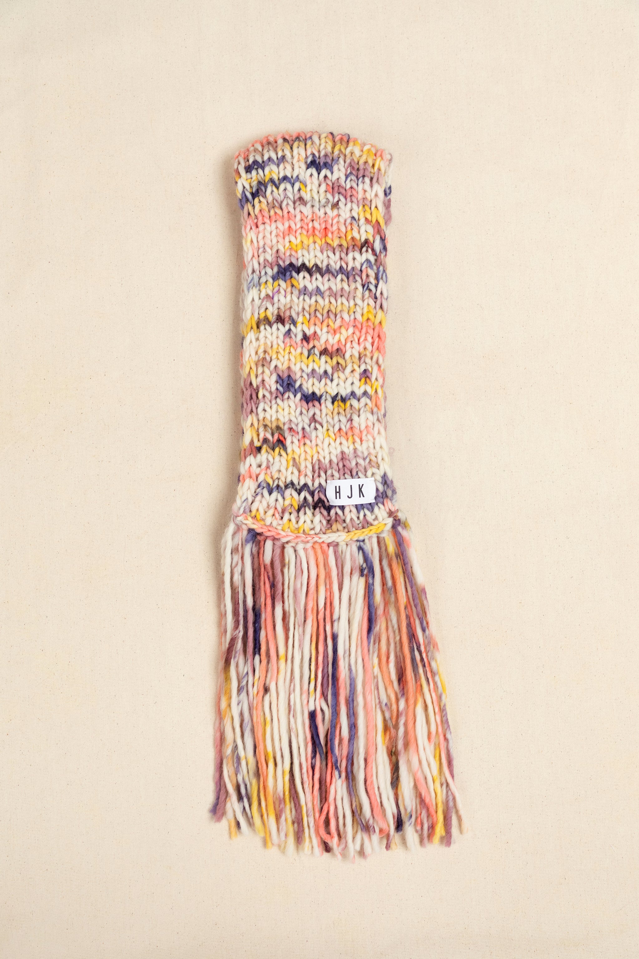 Hand-Painted Scarf with Tassels