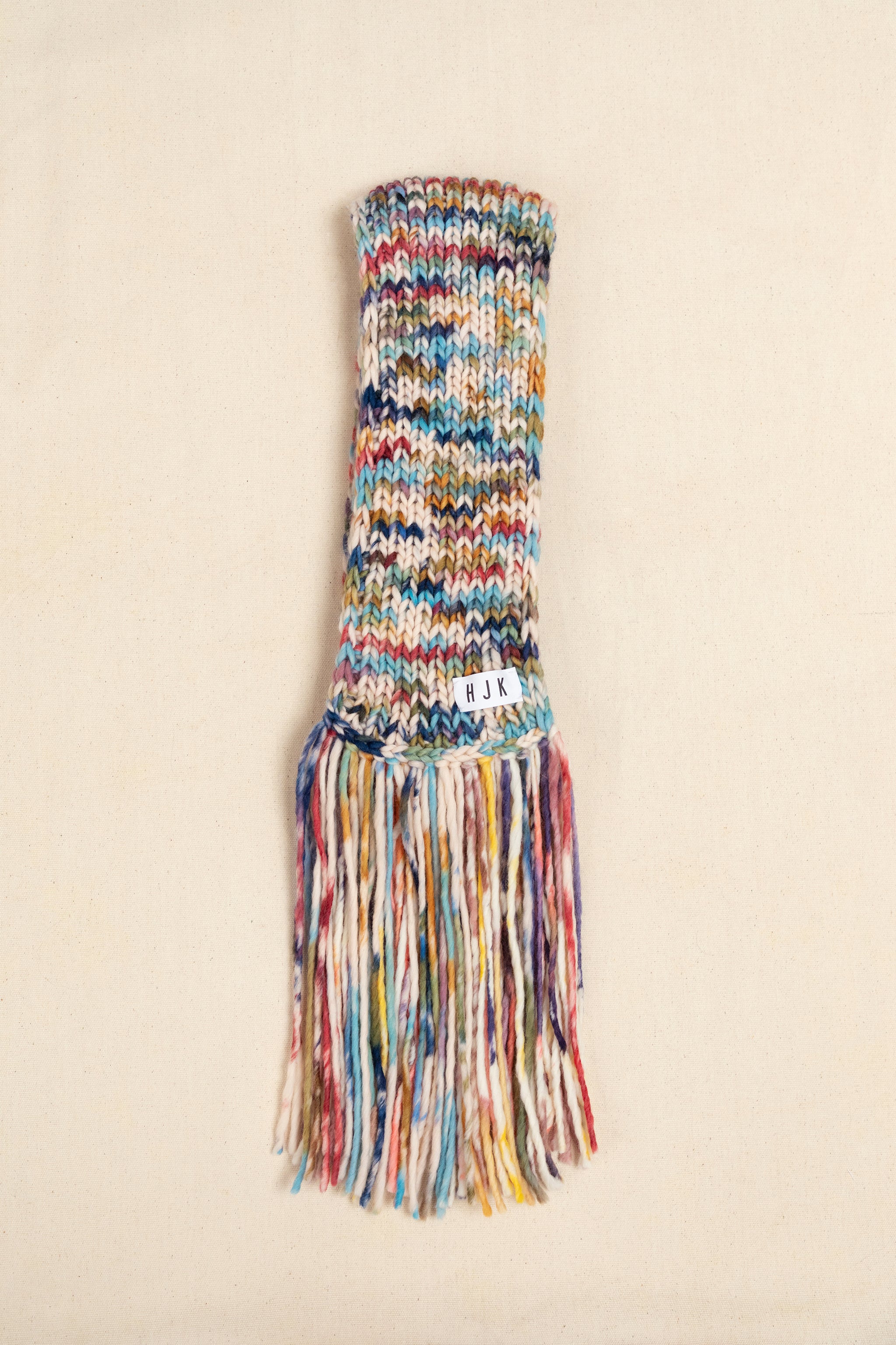 Hand-Painted Scarf with Tassels