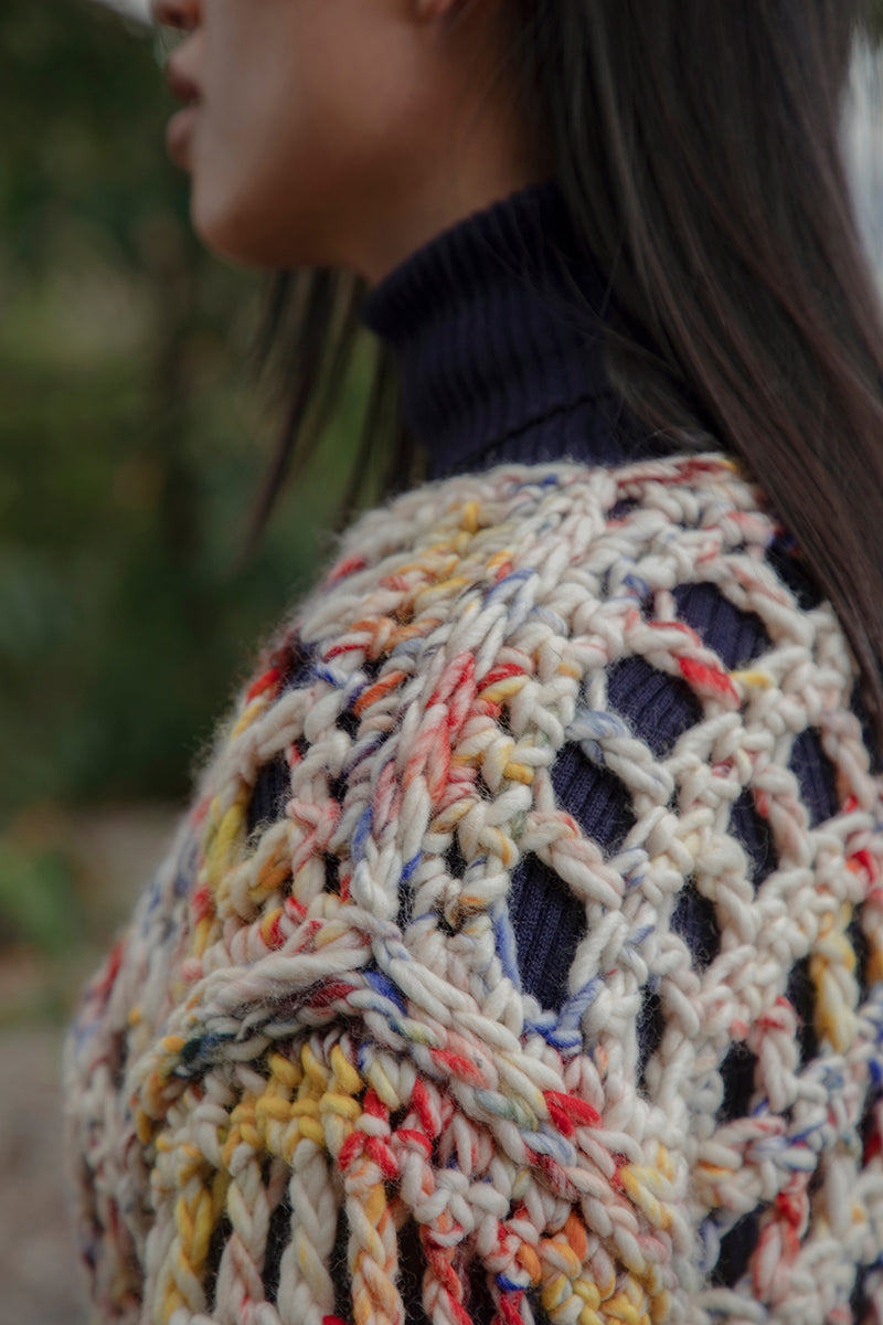 Grid Crochet Sweater